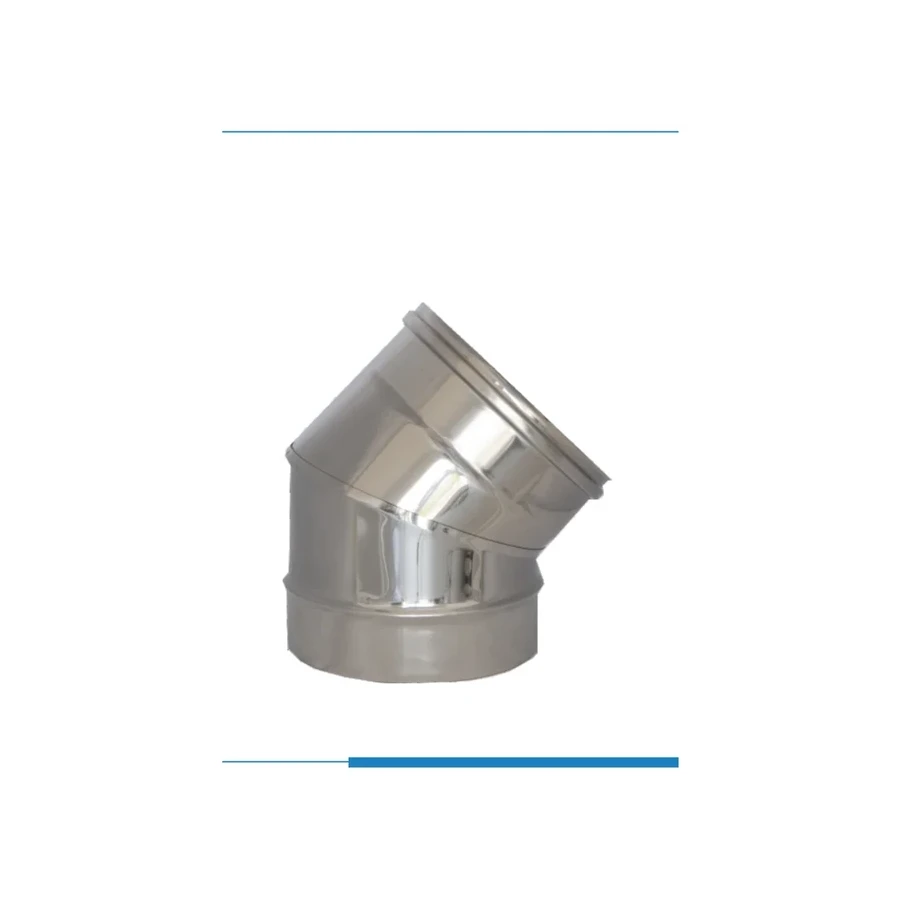 Curva 45° – Canne fumarie in acciaio inox monoparete