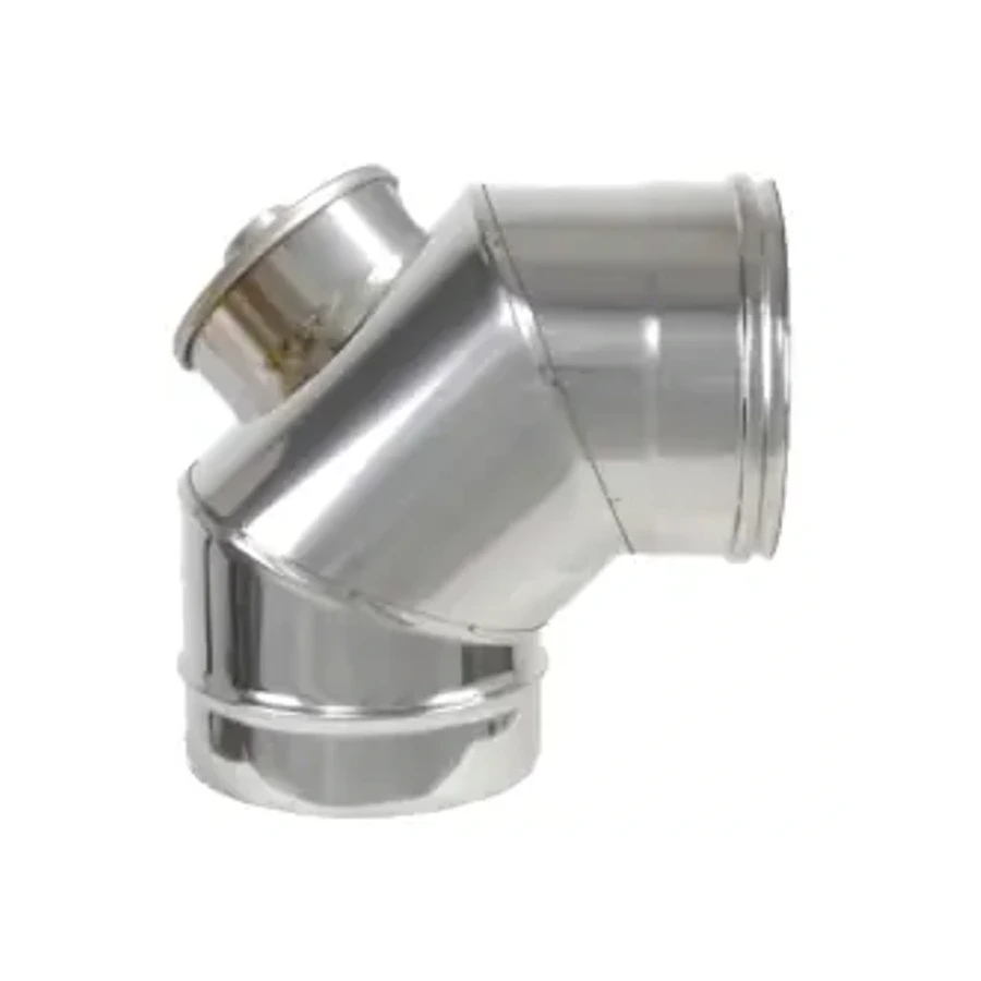 Curva 90° con ispezione – Canne fumarie in acciaio inox monoparete