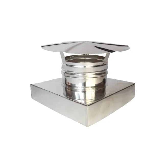 Cappello cinese a base quadrata – Canne fumarie in acciaio inox monoparete