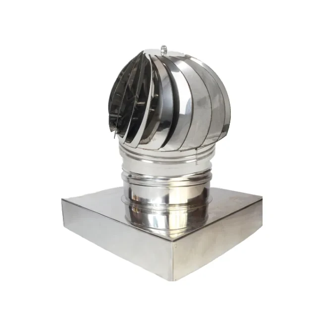 Cappello eolico a base quadrata – Canne fumarie in acciaio inox monoparete