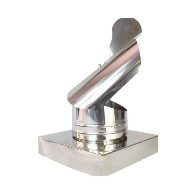 Cappello a pappagallo a base quadrata – Canne fumarie in acciaio inox monoparete