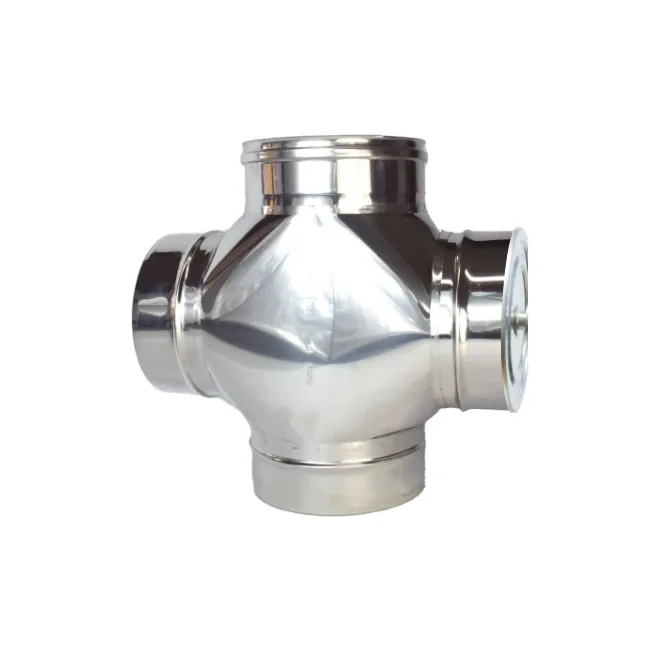 Raccordo a croce con ispezione – Canne fumarie in acciaio inox monoparete