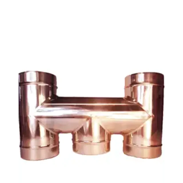 Cappello ad H – Canne fumarie in acciaio inox monoparete placcato rame