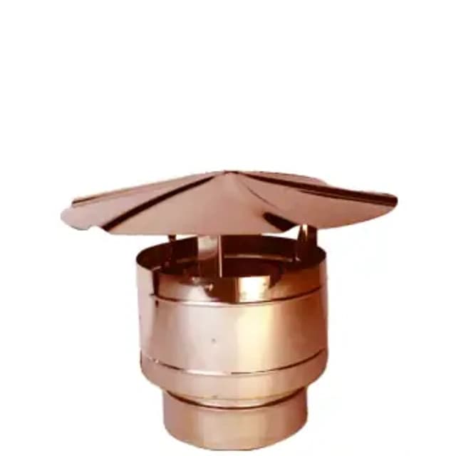Cappello antivento – Canne fumarie in acciaio inox monoparete placcato rame