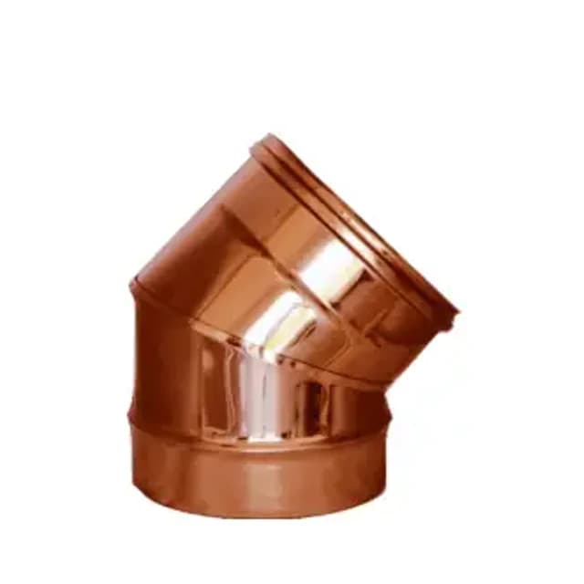 Curva 45° – Canne fumarie in acciaio inox monoparete placcato rame
