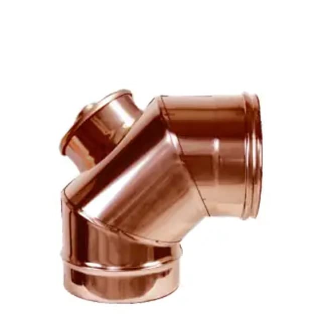 Curva 90° con ispezione – Canne fumarie in acciaio inox monoparete placcato rame