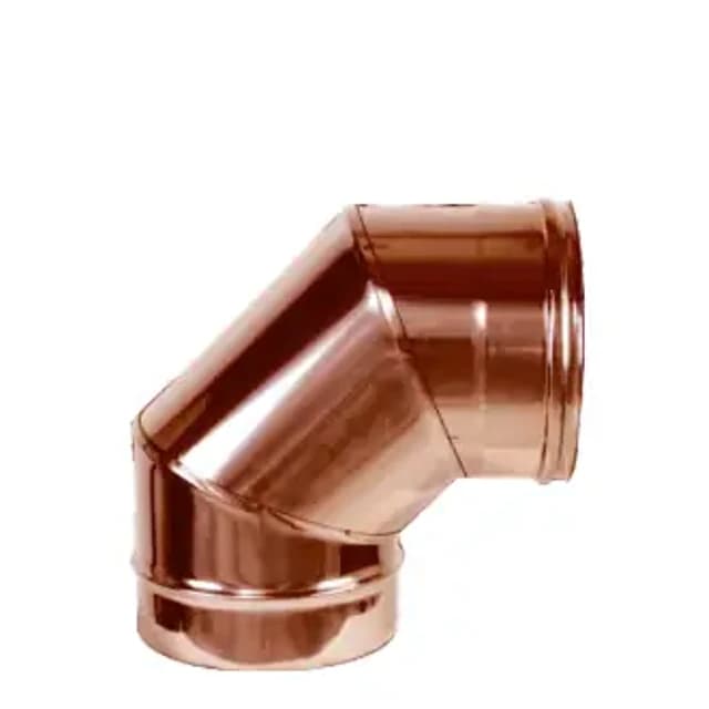 Curva 90° – Canne fumarie in acciaio inox monoparete placcato rame