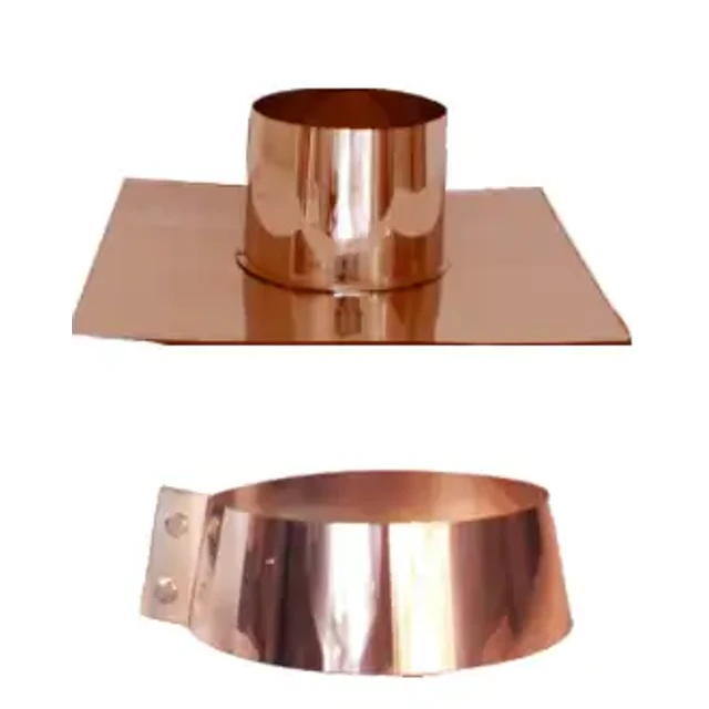 Faldale per tetto piano – Canne fumarie in acciaio inox monoparete placcato rame
