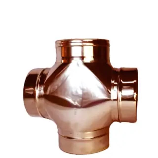 Raccordo a croce – Canne fumarie in acciaio inox monoparete placcato rame