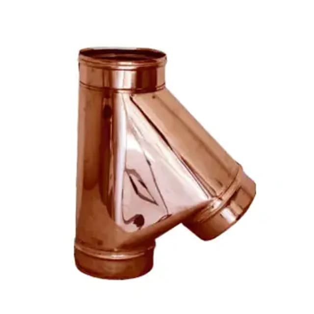 Raccordo T135° – Canne fumarie in acciaio inox monoparete placcato rame